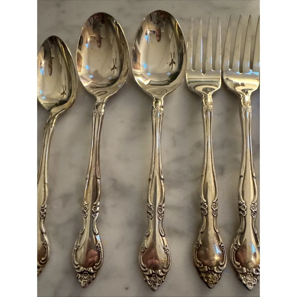 Affection Oneida Community  Pieces Some New  Silverplate Flatware Set-9 Pieces